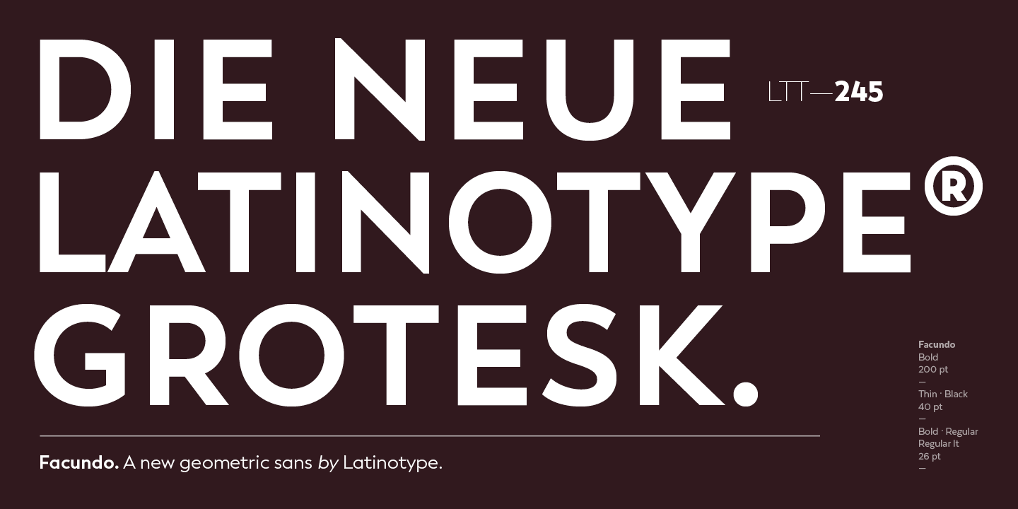 Przykład czcionki Facundo Light Italic